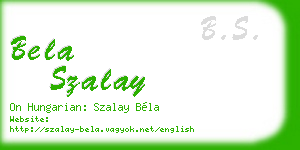 bela szalay business card